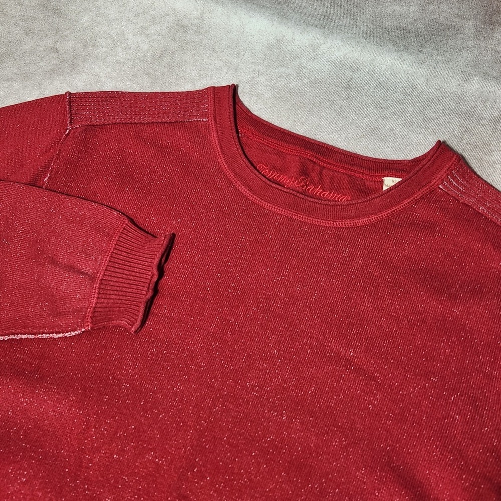 Men's TOMMY BAHAMA crewneck Pullover Sweater/shirt Cotton Cashmere‎ Red size XL